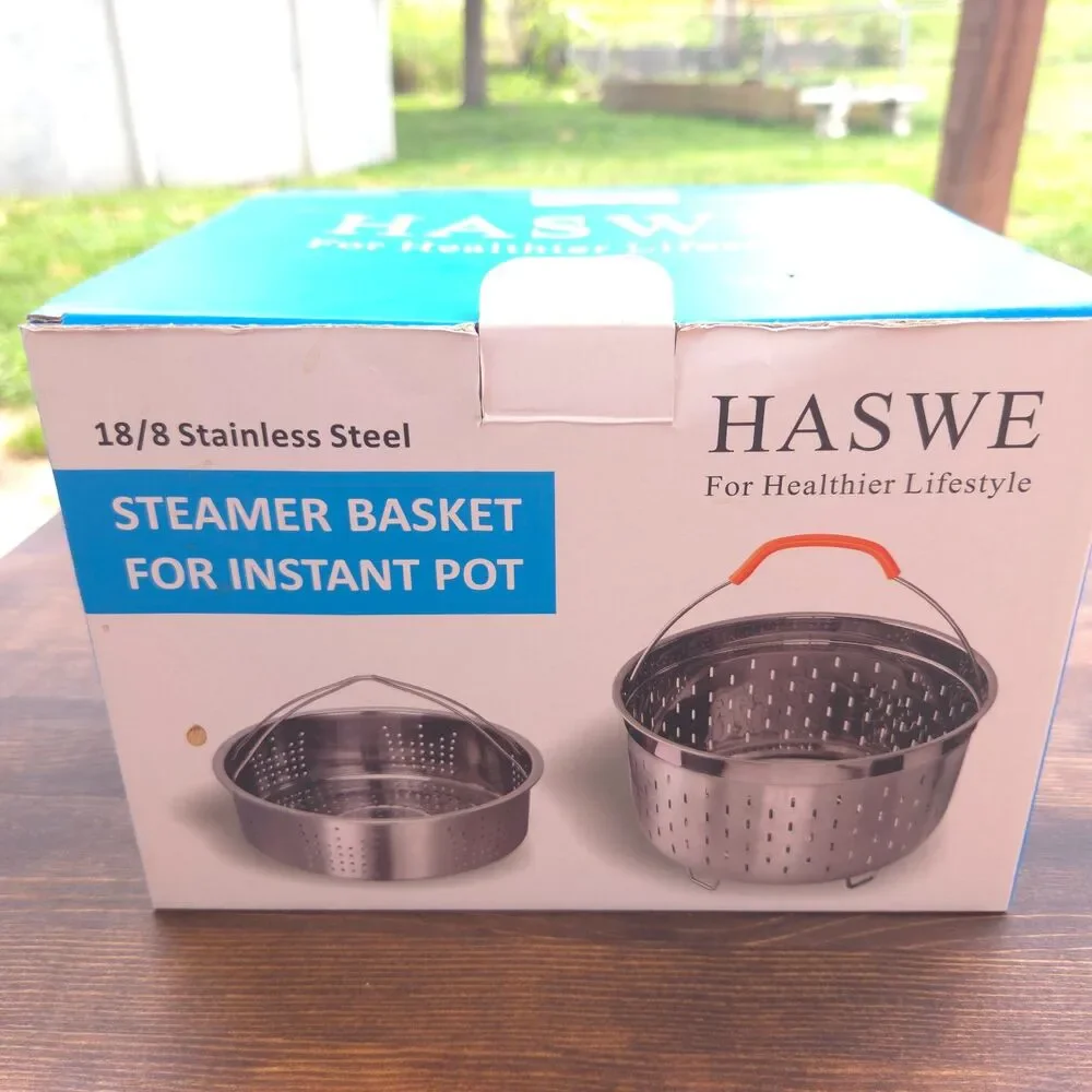 NIB HASWE Instant Pot Steamer Basket Set 18/8 Stainless Steel 5/6/8 Qt